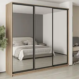 Шафа-купе тридверна MebelStar Комбо BG 3 Дзеркала 250x45x240 см Дуб сонома (MBS-9815)