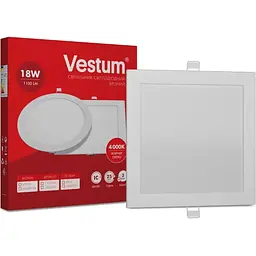 Квадратний світлодіодний врізний світильник Vestum 18W 4000K 220V 1-VS-5205