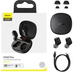 Бездротові навушники Baseus WM01 Plus 2024 чорні NGTW370101 - мініатюра 7