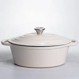 Гусятниця чавунна з емальованим покриттям 4 л, бежевий Yongkang HP-FLG-18 WHITE