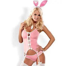 Сексуальний костюм Obsessive Bunny L/XL рожевий