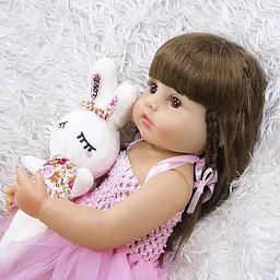 Реалістична Кукла Реборн 55 см Моніка повністю силіконова Doll Reborn Baby 0100101 - мініатюра 2