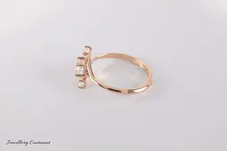 Каблучка з червоного та білого золота з фіанітами 18 K-0228 - мініатюра 7