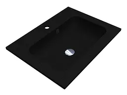 Умивальник Miraggio DELLA 600 BLACK (8813403) Mirasoft, Матовий, Накладний/Врізний, Чорний - мініатюра 1