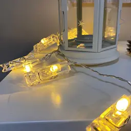 Гірлянда з прищіпками від USB Niki Light декор для фото 40 лед 5,8м тепло білий блочок в комплекті - мініатюра 6