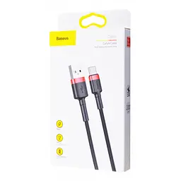 Дата кабель Baseus Cafule USB to Type-C Cable 3A (1m) (CATKLF-B) Червоний / Чорний - мініатюра 4
