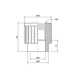 Муфта PPR Thermo Alliance 20х1/2" ВР DSB2015 - мініатюра 1