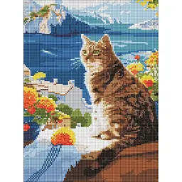 Алмазна мозаїка Мрійливий котик AMO8129, 30х40 см