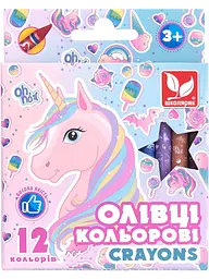 Набір олівців 12 кол. ШКОЛЯРИК Crayons Unicorn (316121009-UA) - мініатюра 1