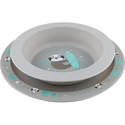 Набір дитячого посуду Canpol babies Exotic Animals 2 шт. сірий (56/523_grey)