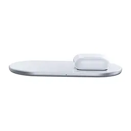Бездротовий зарядний пристрій Baseus Simple 2 in 1 AirPods Pro Білий (WXJK-C02) - мініатюра 3