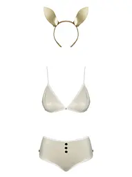 Еротичний костюм Obsessive Neo Goldes L/XL білий - мініатюра 5
