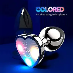 Сталева анальна пробка Magic Motion Equinox з USB, оснащена підсвічуванням 7,2 см. Металік K000842 - мініатюра 2