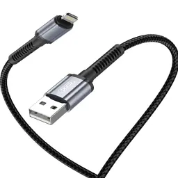 Дата кабель USB 2.0 AM to Lightning 1.0m 2.4A black XO (NB215-L-1-BK) - мініатюра 2