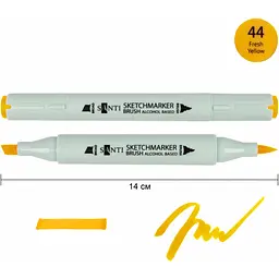 Набір спиртових маркерів Santi Brush SA-44 свіжий жовтий 6 шт. (390918) - мініатюра 2