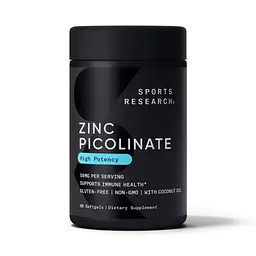 Цинк Sport Research 30мг (Picolinate) - 90 софтгелів, для імунітету