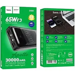 Портативна батарея Hoco DB81 Apollo PD65W 30000 mAh Black - мініатюра 7