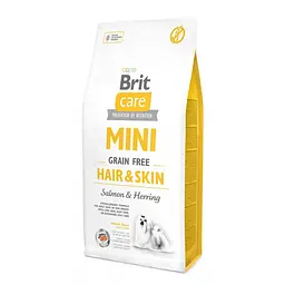 Сухий корм Brit Care GF Mini Hair & Skin для собак мініатюрних порід, для шкіри та шерсті, з лососем і оселедцем 7 кг (арт.170784/520244)