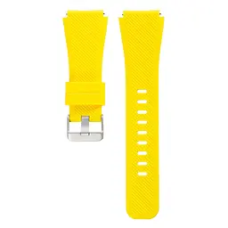 Силіконовий ремінець Watchbands для Samsung Gear S3 Samsung Galaxy Watch 46mm Silver - жовтий (WB001YELLOW) - мініатюра 2