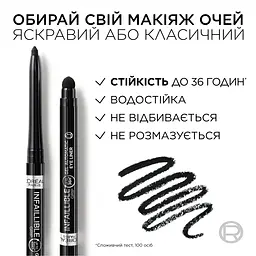 Автоматичний олівець для повік L'Oreal Paris Infaillible Grip Gel Automatic Eye Liner відтінок 01 (Intense Black) 1 г - мініатюра 2