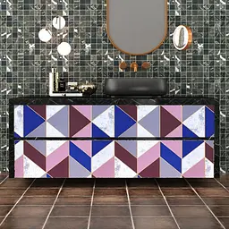Самоклеюча плівка Sticker Wall SW-00001225 Рожеві трикутники 0,45х10м - мініатюра 5