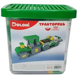 Конструктор Doloni Тракторець 013888/04 в пластиковому боксі, 150 деталей