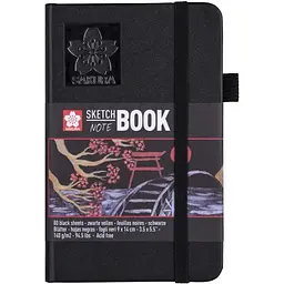 Блокнот Sakura Sketch А6 (9х14см) 140 г/м2 80 л чорний