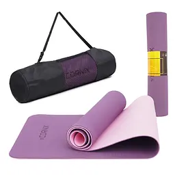 Килимок спортивний Cornix TPE 183 x 61 x 0.6 см для йоги та фітнесу XR-0007 Plum/Rose - мініатюра 5