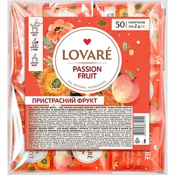 Уцінка. Чай чорний Lovare Пристрасний фрукт 100 г (50 шт. х 2 г)