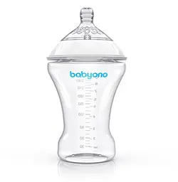 Пляшка для годування BabyOno Natural Nursing, повільний потік, 260 мл (1451) - мініатюра 2