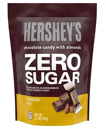 Шоколадні цукерки Hershey's Zero Sugar Chocolate with Almonds Candy 144г