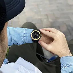 Чоловічий наручний годинник 6012 Black-Gold Sanda acs0030972 - мініатюра 6