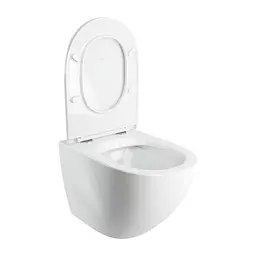 Унітаз Omnires Ottawa Comfort 54x365 підвісний без обідка сидіння дюропласт white gloss OTTAWACMWBP, Білий - мініатюра 4