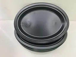 Овальна тарілка одноразовий пластиковий 260 mm Чорна 50 штук для щоденного використання