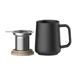 Чашка-заварник U Brewing Mug Wood, 500 мл - Чорний - мініатюра 3