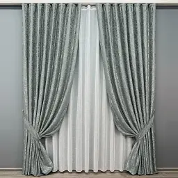 Комплект штор с тюлем VR-Textil Лен Мрамор, серый с белым, 2 шторы 100×270 см + тюль 300×270 см, арт. 71-126/1