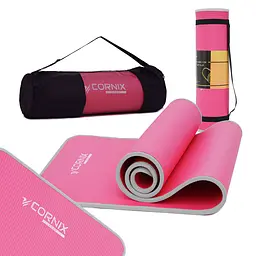 Килимок спортивний Cornix NBR 183 x 61 x 1 см для йоги та фітнесу XR-0095 Pink/Grey