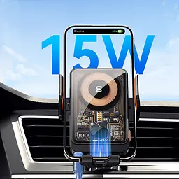 Тримач для телефона Essager Junyi 15W Wireless Phone Holder for Car (Air Outlet Type) Чорний (EZJWX-JY01-Z) - мініатюра 7