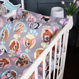 Простирадло MirSon Kids Time 17-0661 Happy Dogs 150х200 см бязь різнокольорове (2200010090901) - мініатюра 4