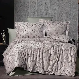 Постельное белье евро Arya Arya Vogue Органик Жаккард Paris AR-A107256-Anthracite-Gray 200x220 см серый антрацит