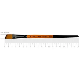 Пензель синтетика кутова FLAME 1368А №10 коротка ручка Rosa [CD]
