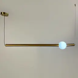 Світильник у горизонтальній формі 90 см із білою led кулькою | Арт. YG 518B/900 HL AB | Line F - мініатюра 4