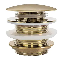Донний клапан для ванни VBI універсальний Click-Clack brushed gold VBI-059001BG