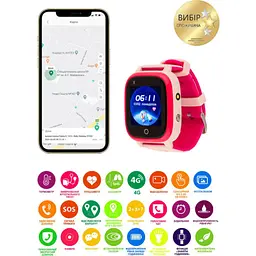 Дитячий смарт-годинник AmiGo GO005 4G WIFI Thermometer Pink Рожеві - мініатюра 10