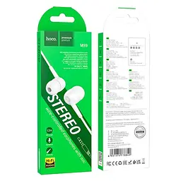 Провідні вакуумні навушники Hoco M99 Celestial universal earphones with microphone, 3.5mm, 1.2m, white - мініатюра 3