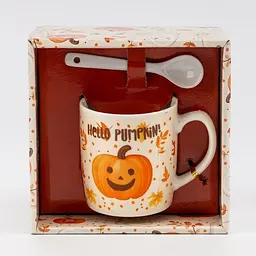 Чашка Elisey Hello Pumpkin! 200 мл з ложечкою помаранчевий (9250-020)