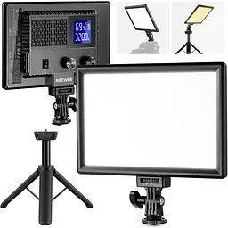 NEEWER 9-дюймова світлодіодна відеосвітлова панель, затемнена DSLR-камера з м'яким освітленням із міні-настільною підставкою