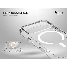 Чохол iLera ClearShell Camera Button with MagSafe для Apple iPhone 17 Pro Transparent (iLHsCLCaB17Pr) [150429] - мініатюра 5