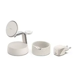 Зарядний пристрій Belkin UltraCharge Pro Wireless 3-in-1 25W sand (WIZ040KQSD) - мініатюра 2