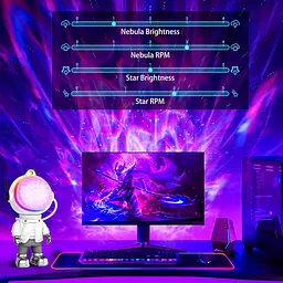 Світловий проєктор Astronaut Galaxy Star Starry Night Light з туманністю і пультом - мініатюра 5
